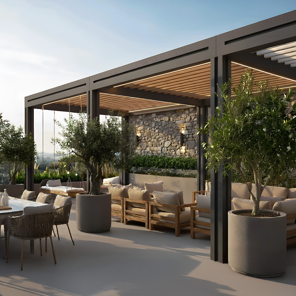 Rendering of the Kumo Living rooftop by day