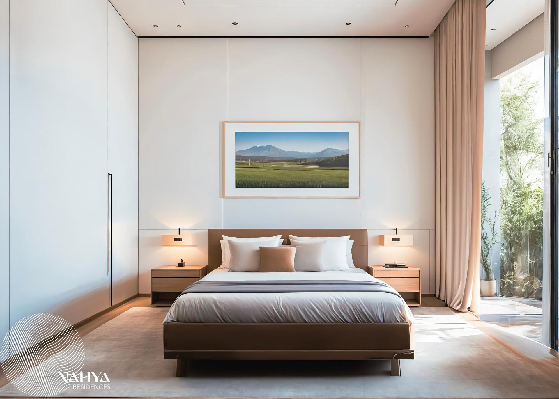 Rendering of a Nahya Residences bedroom